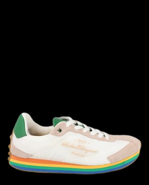 Ferragamo Iggy Mixed Media White