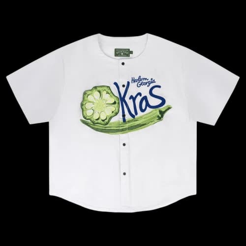 Denim Tears SS24 Kiss My Grits Collection Baseball Jacket Unisex White