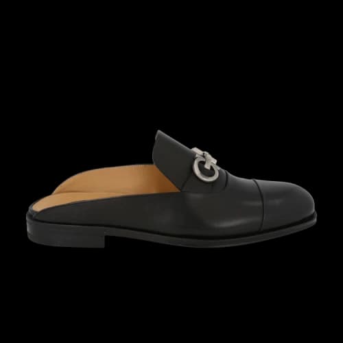 Ferragamo Gab Gancini Loafer Mules Black