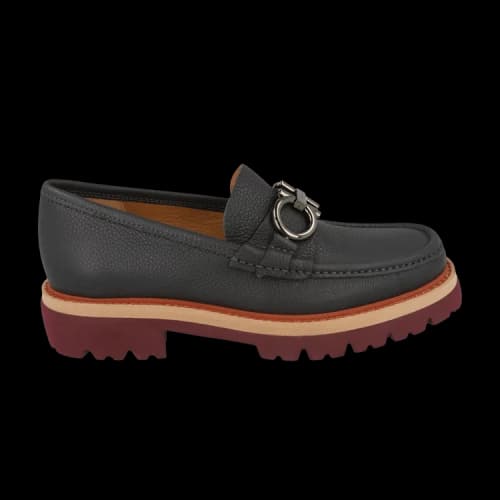 Ferragamo Bleecker Logo Plaque Loafers Grey
