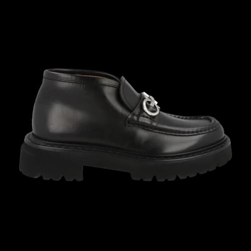 Ferragamo Geffer 2 Gancini Ankle Boots Black