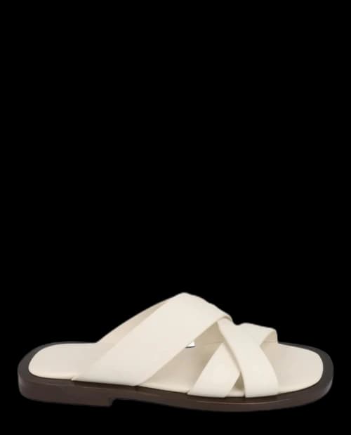 Ferragamo Forino Leather Sandals White