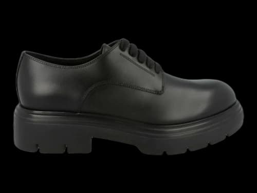 Ferragamo Devis Leather Derby Shoes Black