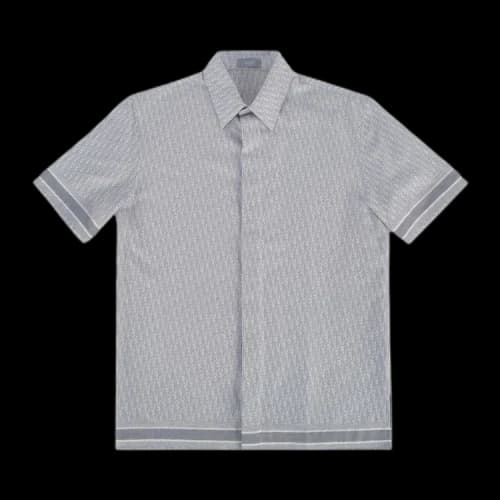 Dior Oblique Short-Sleeve Shirt 'Grey Beige'