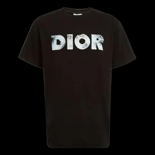 DIOR Individual Letter Logo Print Crewneck Short Sleeve For Men Black