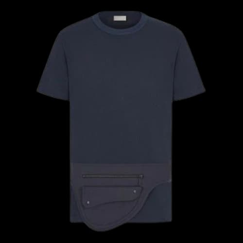 DIOR SS20 Tight Cotton Saddle Pocket For Men Navy