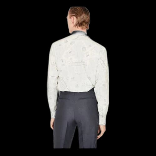 DIOR And Daniel Arsham Newspaper Print Long Sleeve For Men Beige