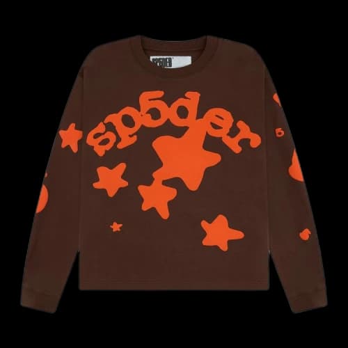 Sp5der Beluga Long-Sleeve Hw Tee 'Brown'