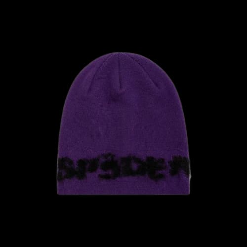 Sp5der Fuzzy Logo Mohair Beanie 'Purple'