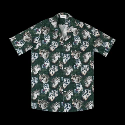 Rhude Wolf Print Shirt 'Green'
