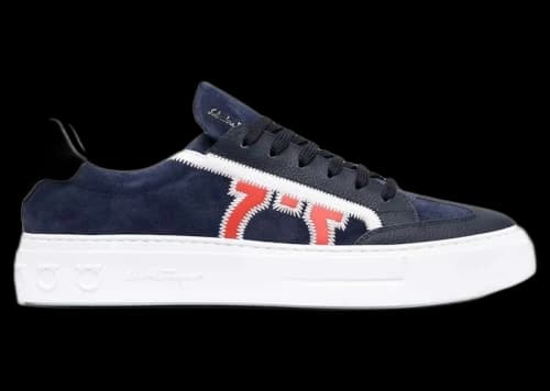 Ferragamo Borg 5 Low-Top Sneakers Blue