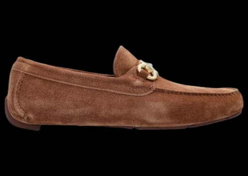 Ferragamo Parigi Gancini Driver Loafers Brown