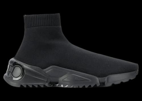 Ferragamo Stretch-Knit Sneakers Black