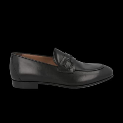 Ferragamo Rost Leather Loafers Black