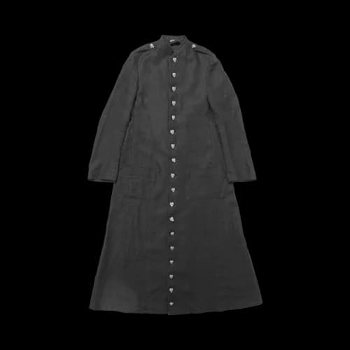 Enfants Riches Déprimés Linen Priest Coat With Cherub Buttons 'Black'