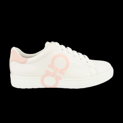 Ferragamo Number Leather Low-Top Sneakers White (Women's)