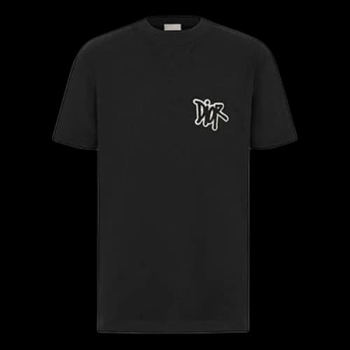 DIOR And Shawn Stussy Collaborative Logo Patch Oversized Short Sleeve For Men Black
