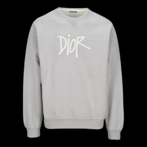 DIOR Graffiti Signature Printing Loose Gray
