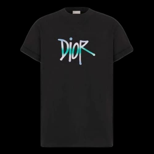 DIOR And Shawn Gradient Letter Logo Print For Men Black
