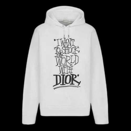 DIOR And Shawn Stussy Alphabet Logo Print Oversized For Men White