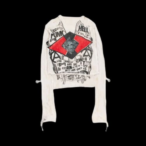 Pre-Owned Vivienne Westwood Vintage 1970's Original Punk Gang Muslin Shirt 'Cream'
