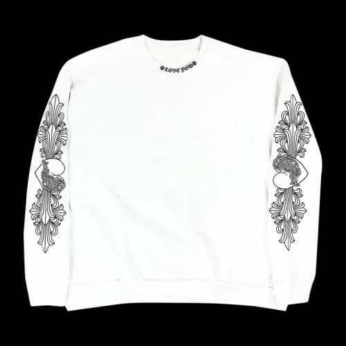 Chrome Hearts Love You Floral Crewneck Sweatshirt 'White'