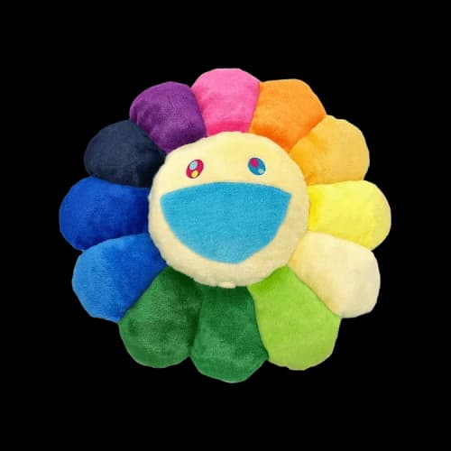 Takashi Murakami Flower Pillow (60cm) 'Rainbow/White'