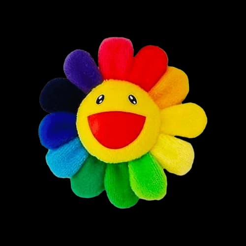 Takashi Murakami Flower Plush Pin 'Rainbow/Yellow'