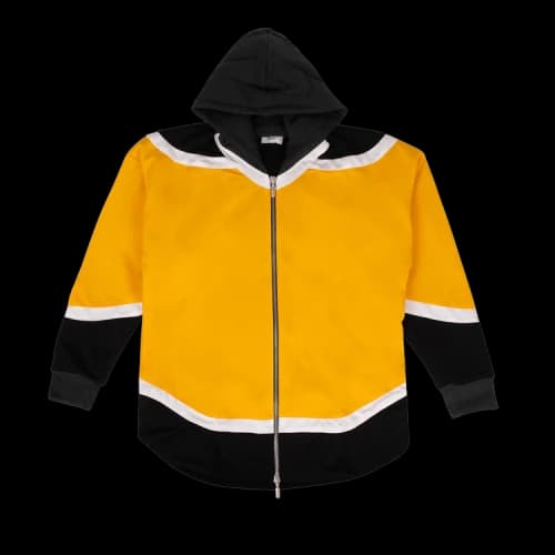 Rhude Zip Up Jersey Hooded Sweatshirt 'Yellow'