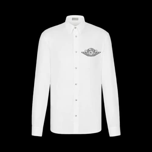 Dior x Air Jordan Wings Long-Sleeve Button Up Shirt 'White'