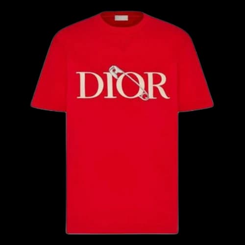 DIOR And Judy Blame Paper Clip Embroidered M Red