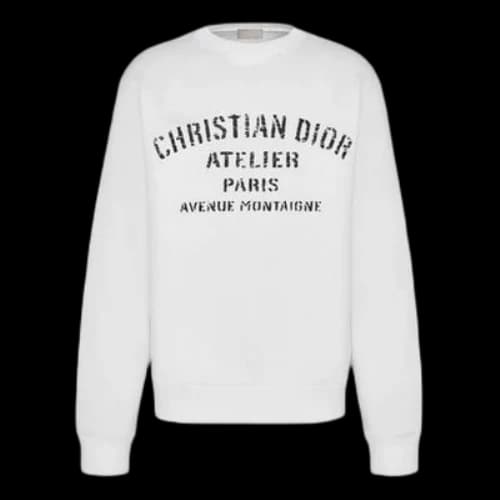 DIOR Alphabet Printing Round Neck Pullover Classic White
