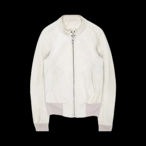 Vintage Raf Simons Pearl Leather Jacket 'White'