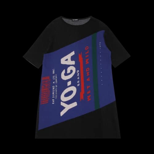 Raf Simons Yoga Knit T-Shirt 'Black/Blue'