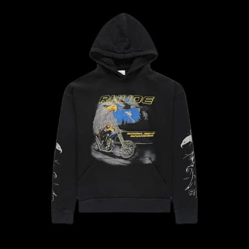 Rhude Eagle Moto Hoodie 'Black'