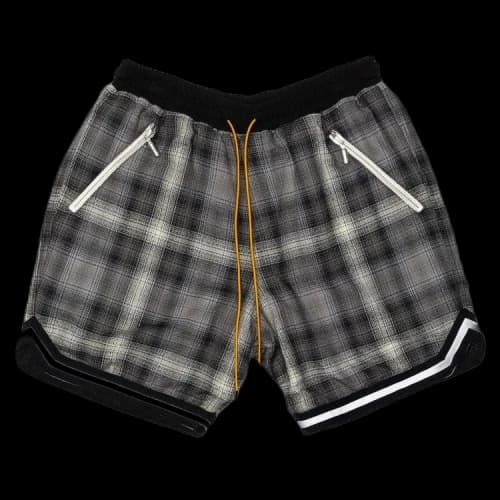 Rhude Basketball Plaid Shorts 'Grey'