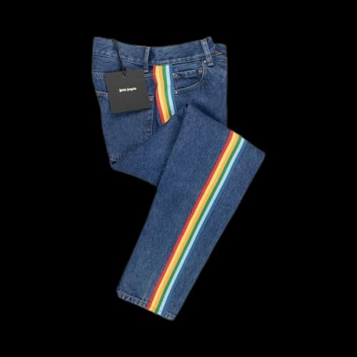 Palm Angels Rainbow Side Stripe Jeans 'Blue'