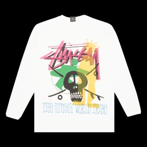 Stussy Gear World Tribe Long-Sleeve Tee 'White'