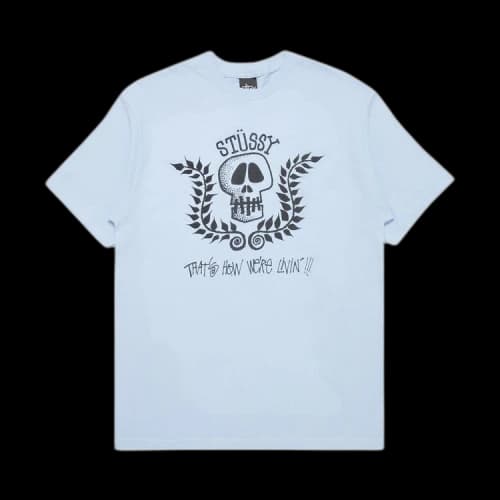Stussy Skull Wreath Tee 'Light Blue'