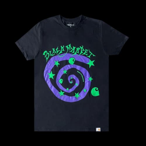 Carhartt WIP x Black Market USA Swirl Collab Tee 'Black'