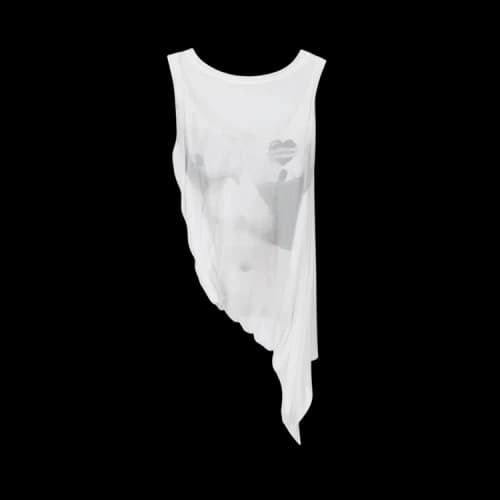 Charles Jeffrey Loverboy Draped Mesh Vest 'White'