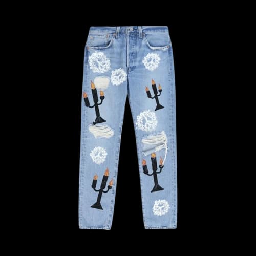 Denim Tears x Virgil Abloh "Message in a Tear" Printed Jeans 'Blue'