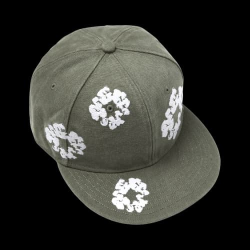 Denim Tears Cotton Wreath New Era 59FIFTY Canvas Fitted Cap 'Olive'