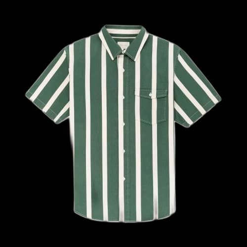 Aimé Leon Dore Bold Stripe Short-Sleeve Shirt 'Botanical Green/Pristine'