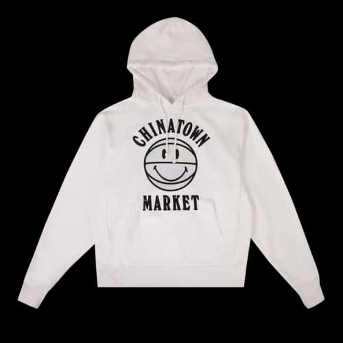 Chinatown Market Smiley Basketball Hoodie Sweatshirt 'White'