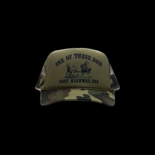 One Of These Days Lost Highway Foam Trucker Hat 'Dark Green Camo'
