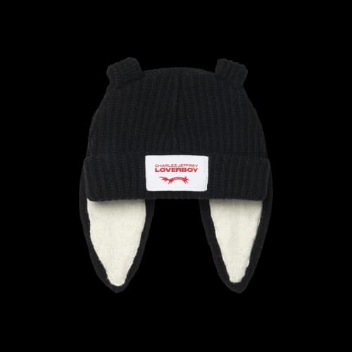 Charles Jeffrey Loverboy Chunky Rabbit Beanie 'Black/White'
