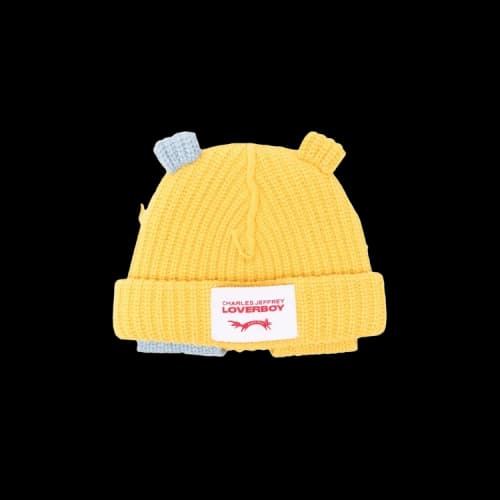 Charles Jeffrey Loverboy Chunky Rabbit Beanie 'Yellow/Blue'
