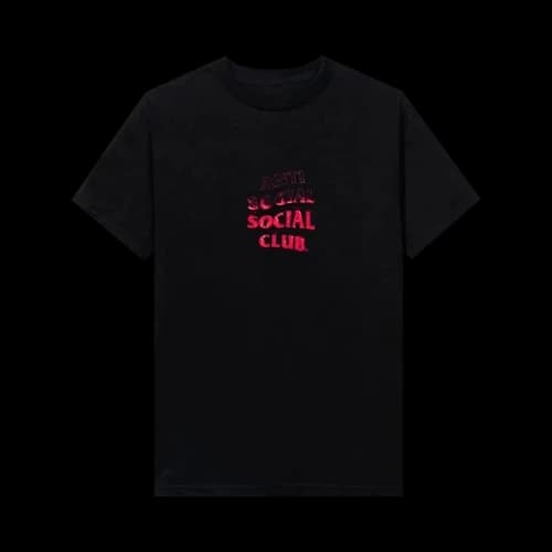 Anti Social Social Club Fire Inside Pink Flame Tee 'Black'