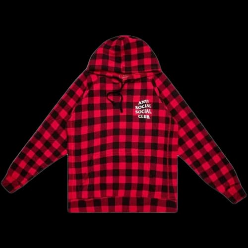 Anti Social Social Club Crossed Out Hoodie 'Checkered Red'